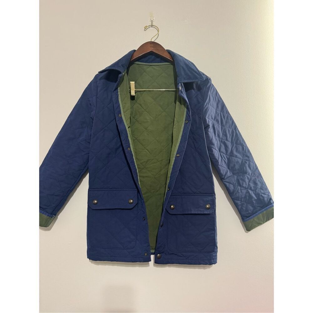 Vintage y2k Vineyard Vines diamond quilted chore barn coat lined XS navy jacket - Picture 7 of 13